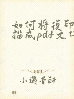 如何将复印件扫描成pdf文件