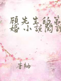 顾先生的第一宠婚 小说阅读