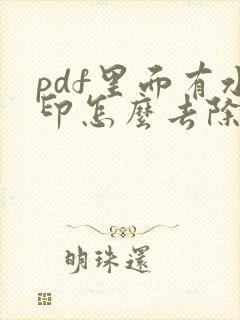 pdf里面有水印怎么去除