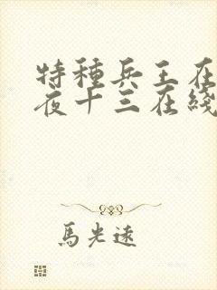 特种兵王在都市夜十三在线阅读