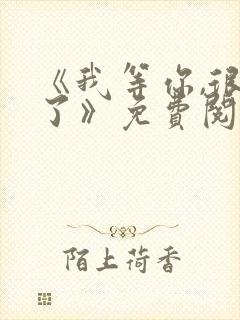 《我等你,很久了》免费阅读