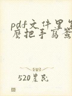 pdf文件里怎么把手写签名