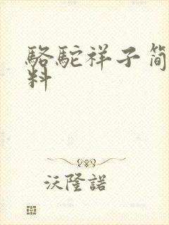 骆驼祥子简介资料