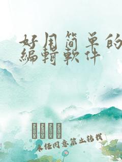 好用简单的视频编辑软件