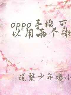 oppo手机可以用两个微信吗