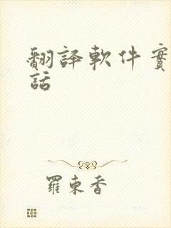 翻译软件实时对话