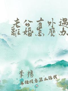 老公有外遇我要离婚怎么办