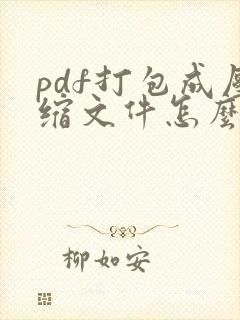 pdf打包成压缩文件怎么弄