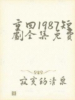 重回1987短剧全集免费观看高清
