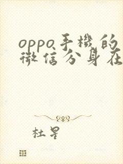 oppo手机的微信分身在哪里