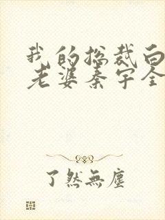 我的总裁白富美老婆秦宇全本阅读