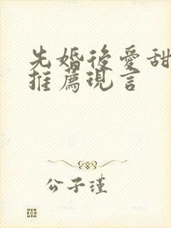 先婚后爱甜宠文推荐现言