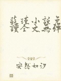 苏瑾小说免费阅读全文无弹窗