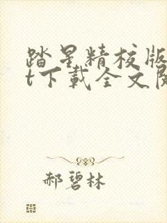 踏星精校版txt下载全文阅读