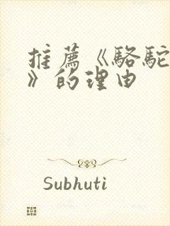 推荐《骆驼祥子》的理由