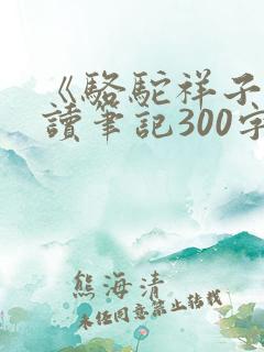 《骆驼祥子》阅读笔记300字