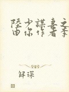 陆少谋妻之婚不由你作者李不言