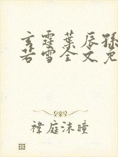 玄霆叶辰孙怡夏若雪全文免费阅读最新章节