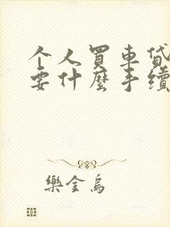 个人买车贷款需要什么手续和条件