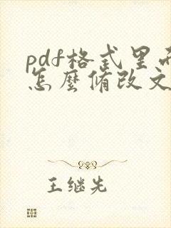 pdf格式里面怎么修改文字