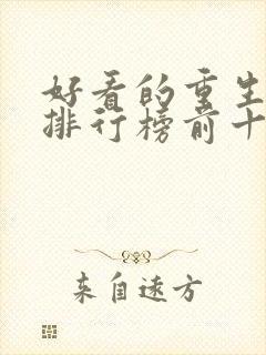 好看的重生小说排行榜前十名