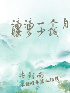 滴滴一个月可以赚多少钱