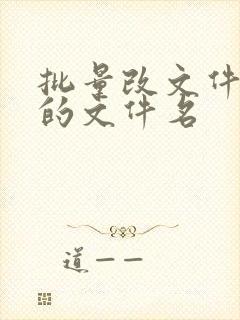 批量改文件夹里的文件名