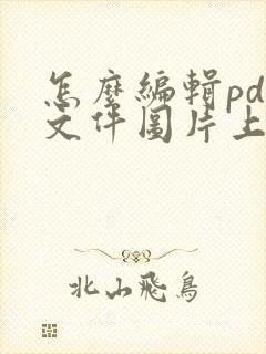 怎么编辑pdf文件图片上的文字