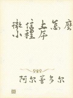 微信上怎么使用小程序