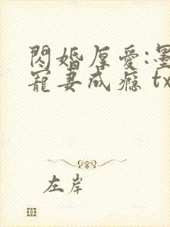 闪婚厚爱:墨少宠妻成瘾 txt