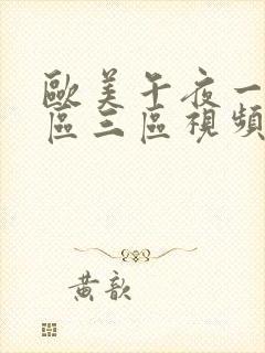 欧美午夜一区二区三区视频