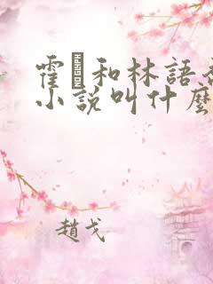 霍玦和林语乔的小说叫什么名字