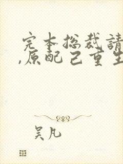 完本总裁请勿扰,原配己重生