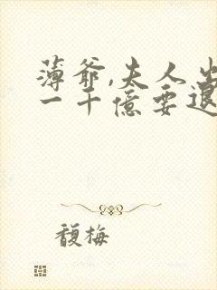 薄爷,夫人出价一千亿要退婚叶凝完整版