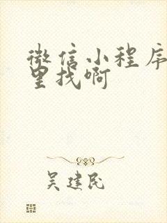 微信小程序从哪里找啊