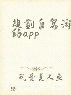 规划自驾游路线的app