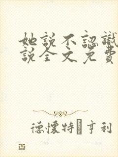 她说不认识我小说全文免费阅读