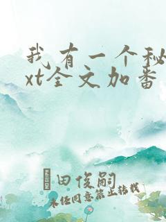 我有一个秘密txt全文加番外