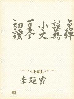 初夏小说免费阅读全文无弹窗
