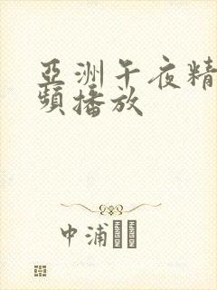 亚洲午夜精品视频播放