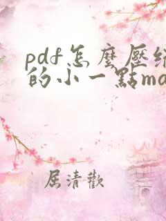 pdf怎么压缩的小一点mac