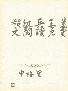 超级兵王叶谦全文阅读免费下载