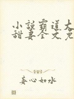 小说霸道大叔宠甜妻全文免费阅读