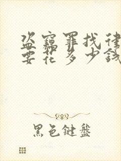 盗窃罪找律师需要花多少钱