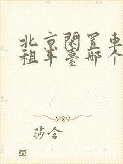 北京闲置车辆出租平台哪个好