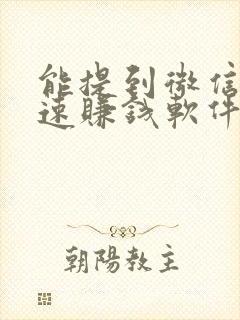 能提到微信的快速赚钱软件