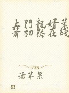 上门龙婿叶辰,萧初然在线全文免费阅读