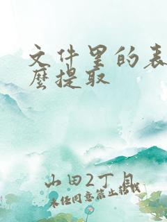 文件里的表格怎么提取