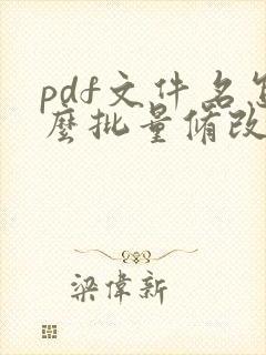 pdf文件名怎么批量修改