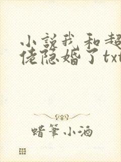 小说我和超级大佬隐婚了txt